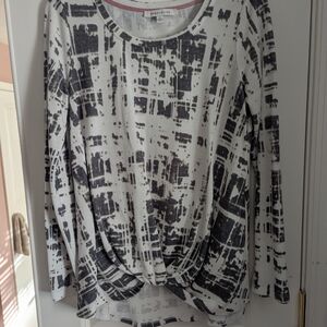 Kori Black and White Women's Top